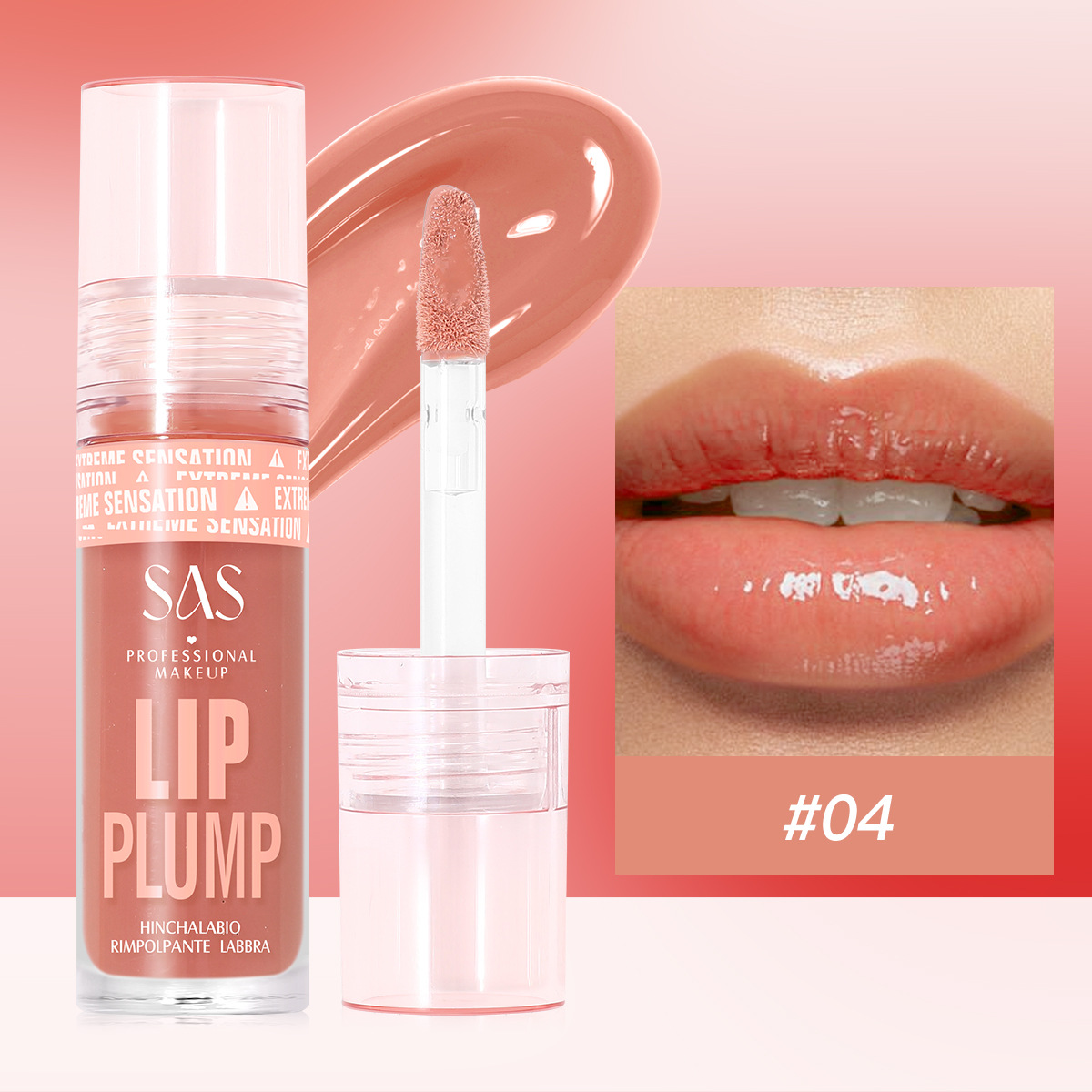 SAS belleza estilo explosivo transfronterizo venta caliente brillo de labios realce de labios nacarado esmalte de labios hidratante e hidratante al por mayor SAC131