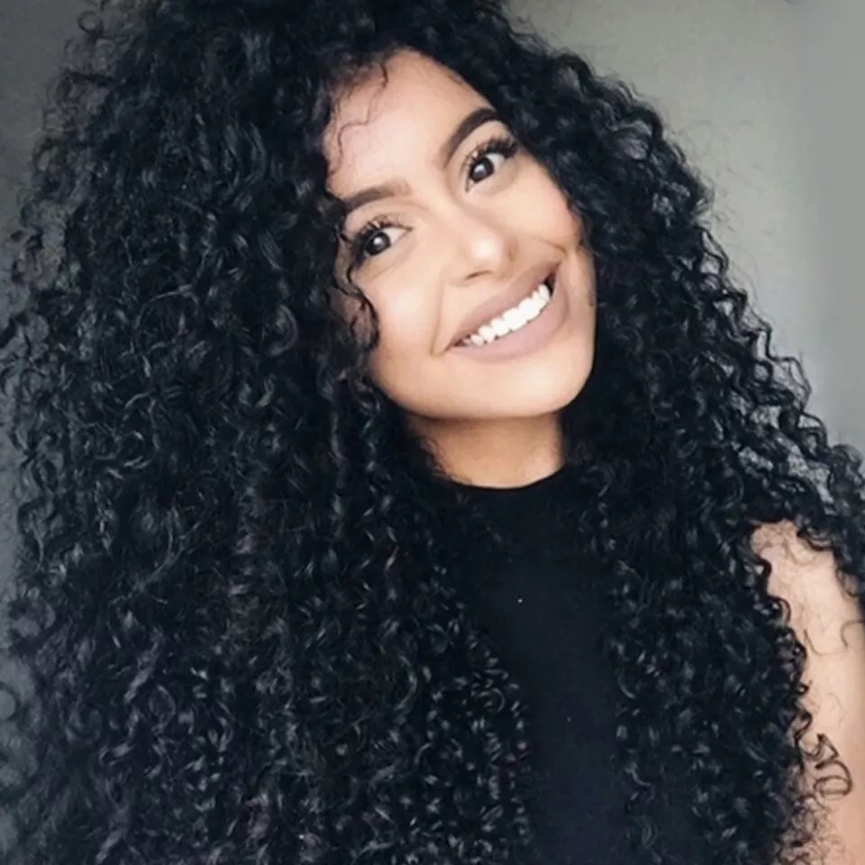 Parrucca sintetica lunga ricci con front lace per donna_voghion.com