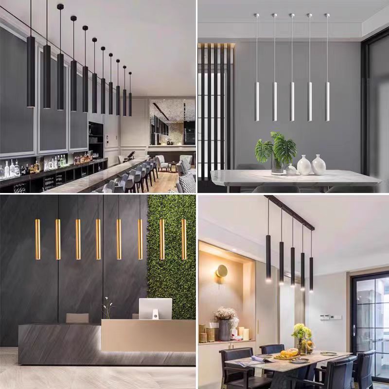 Candelabro de una sola cabeza en la cabecera de la cama moderna minimalista, comedor, bar, candelabro cilíndrico recto, creativo de una sola cabeza