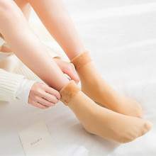 冬季女士雪地袜保暖加绒加厚成人地板袜过膝长筒袜中筒小腿袜子