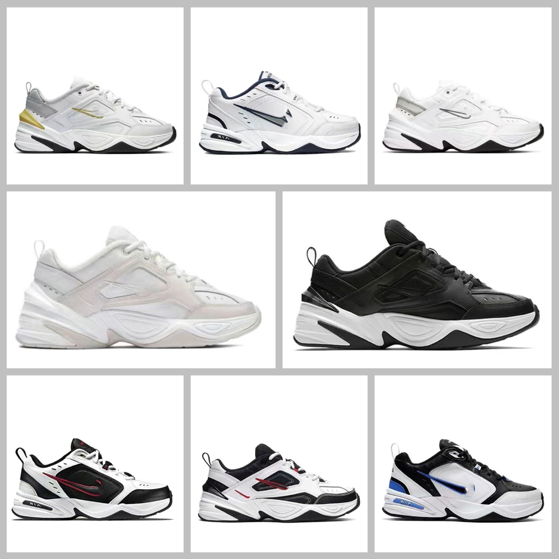 Putian Purehara M2K 복고풍 아빠 신발 흑백 클래식 다목적 높이 증가 캐주얼 신발 남성 운동화