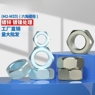 [coMplete Specifications M2-M30] 4.8 Grade Galvanized Hexagonal Nut Nickel-plated Hexagonal Nut