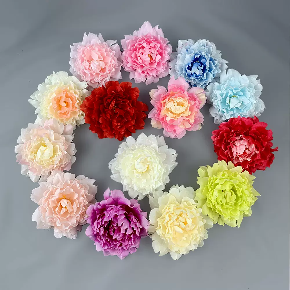 仿真牡丹花朵 牡丹花头批发元宵花灯装饰花婚礼堂花墙假花diy材料