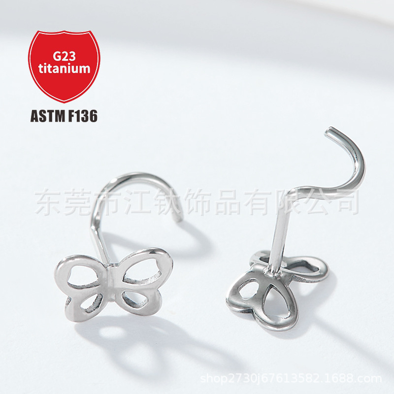 Pointed titanium steel lip stud product view