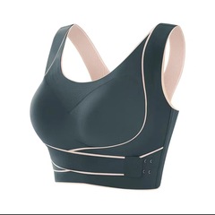 【質量版】交叉前扣無鋼圈提胸運動內衣防下垂無鋼圈側收美背文胸