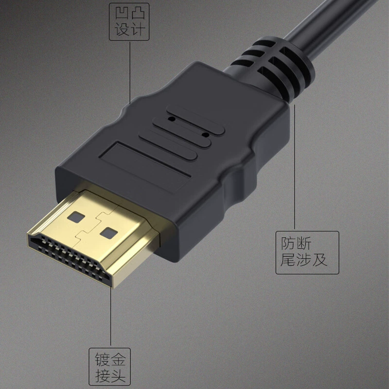 HDMI-поддерживающий высокое разрешение линия подключения 1080P, кабель диаметром OD5.5-7.0 мм для телевизора/компьютера/дисплея, высокая чёткость