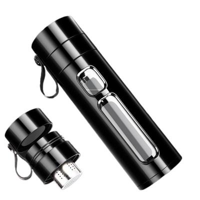 高档防摔隔热双层杯子茶水分离泡茶杯男便携水杯女玻璃杯代发