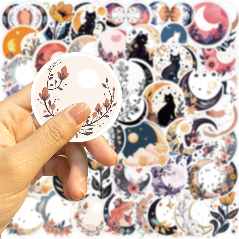School Occasion PVC self-adhesive Material 1 Set Moon School Pvc Self-adhesive Cartoon Style Stickers