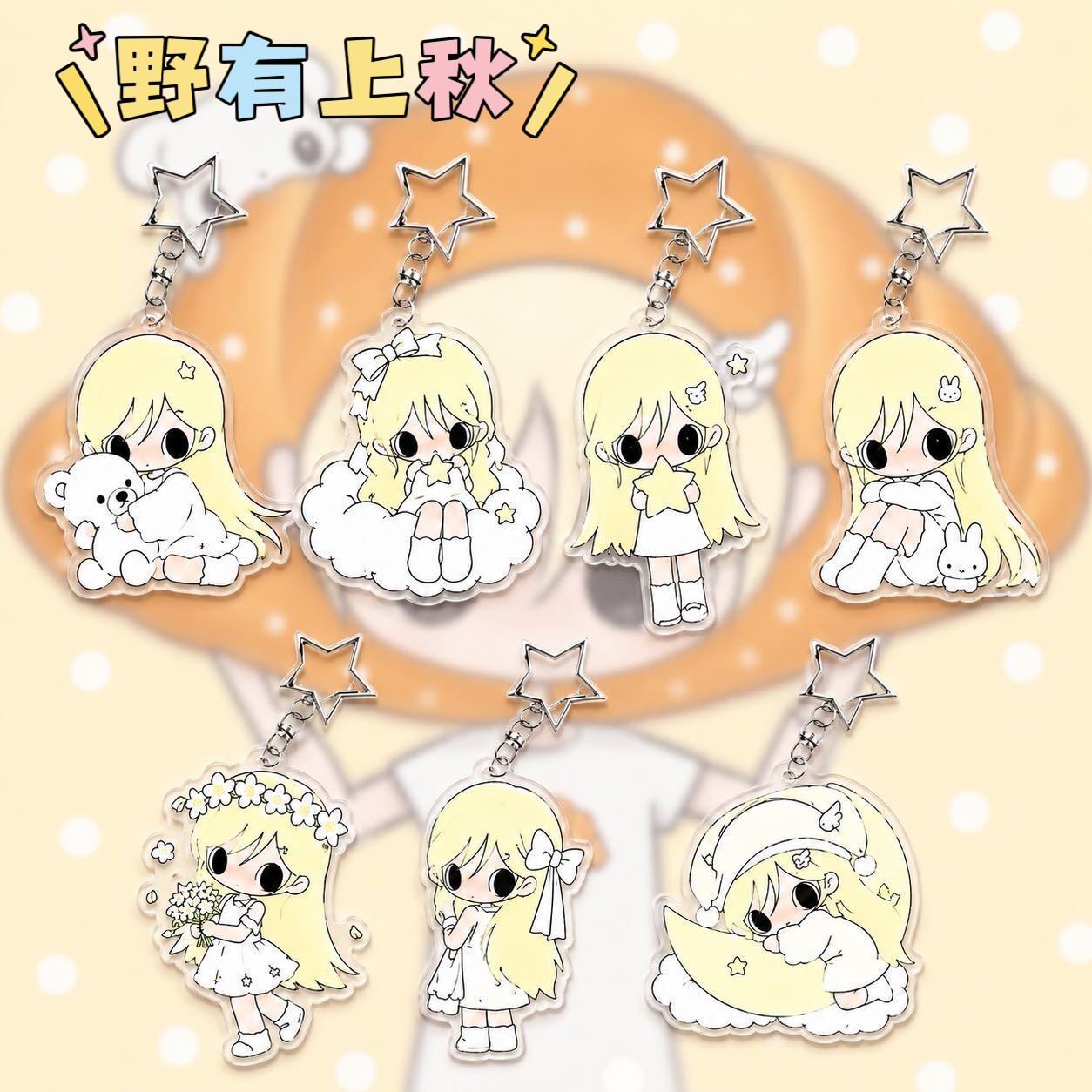 Akrildən anime qız fiqurlu açarçı qulp və çanta bəzəyi