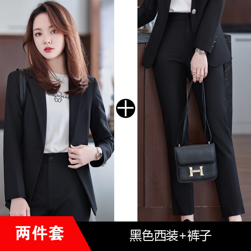 春と秋の職業服のファッション気質の女神範のファッション的な洋風のスーツのスーツの女性の2つのセットのカジュアルなスーツの正装|undefined
