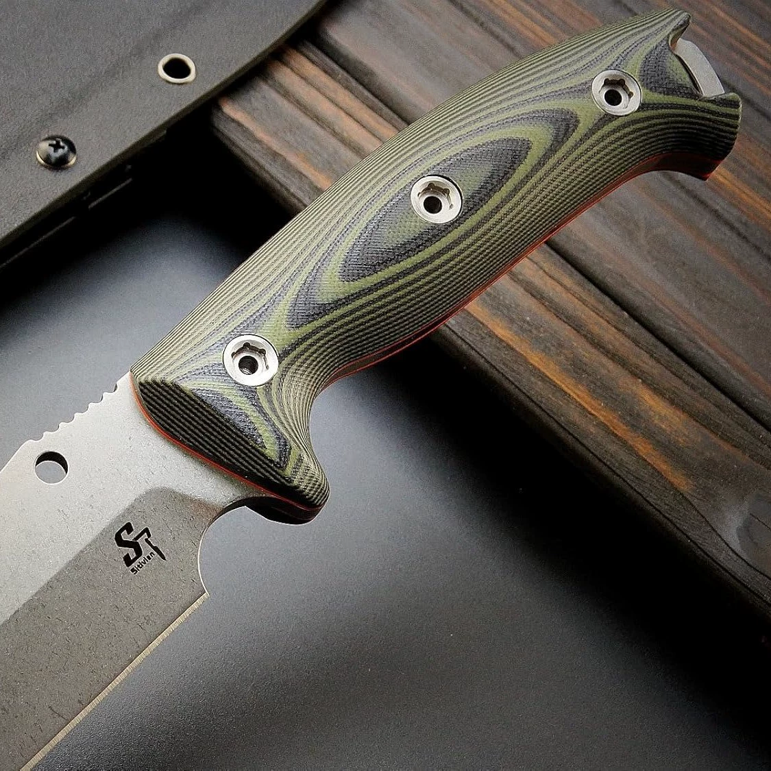 ST 11Fixed Knife DC53 Stone Washing Steel Knife+Double -цвет G10 All -Tang Donald EDC Outdoor Camping Hiking Hunting