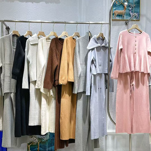 Painted as 25 spring and winter cashmere knitted sweater wide leg pants fashion suit discount brand live women's wholesale