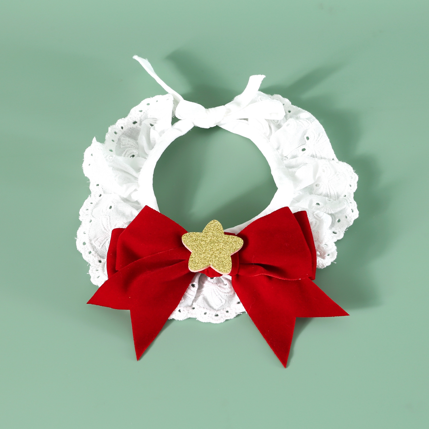 2024 Año Nuevo Navidad lana gorra Beet cuerno de ciervo mascota gato perro tocado de seda de cinco puntas buzo bib