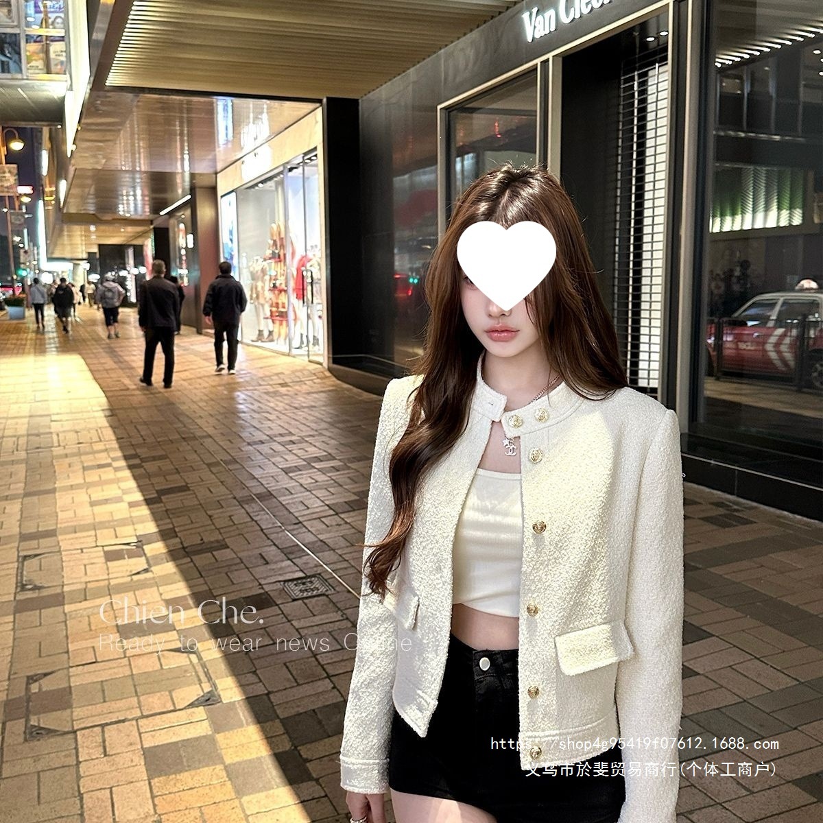 New elegant and sophisticated 2026 high-end French-style top, spring and autumn jacket with stand-up collar, short style.
