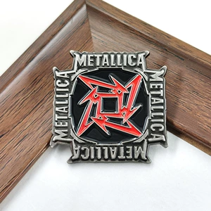 European and American Metallica metal band enamel pin, American thrash metal rock merchandise enamel badge