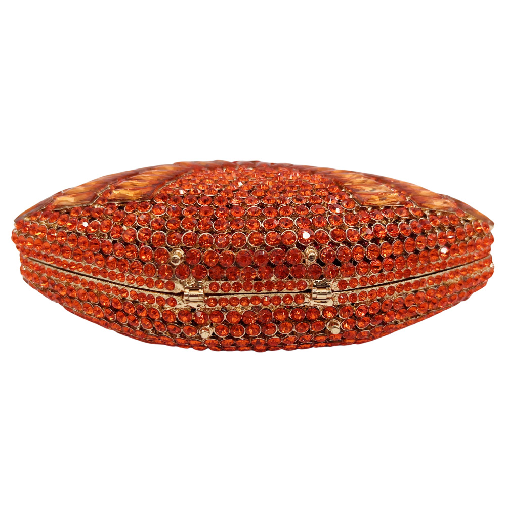 Túi clutch nữ cầm tay dự tiệc đính kim cương rỗng phong cách Âu Mỹ — Xanh táo, màu tím, Màu bạc, Bạc AB
