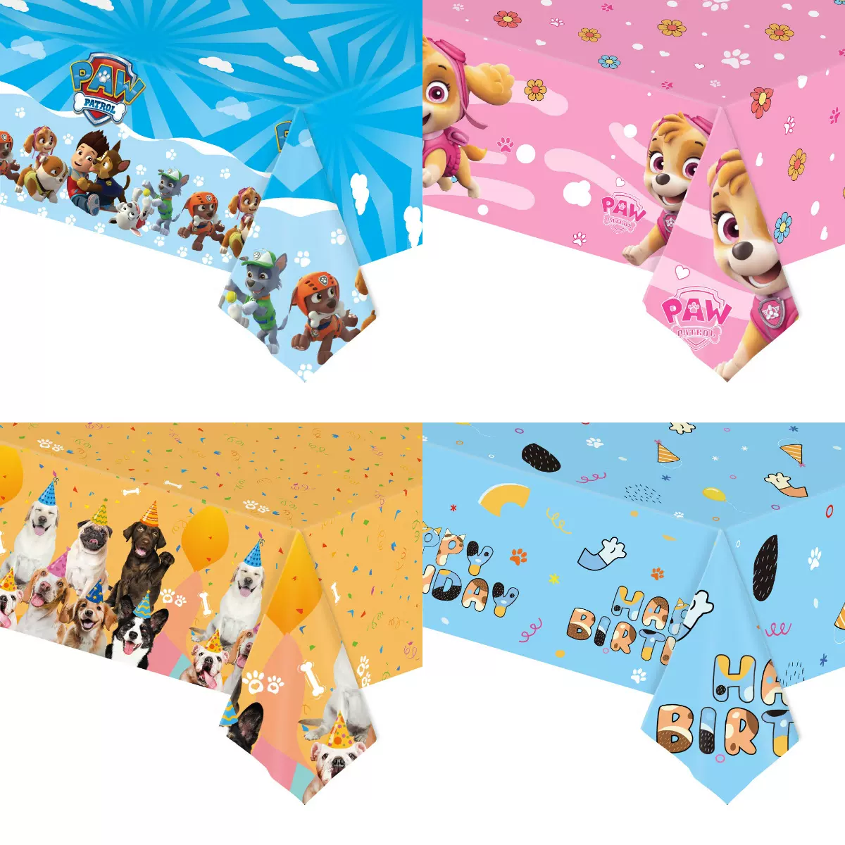 新款卡通布鲁伊汪汪队一次性桌布儿童生日史迪奇派对用品聚会装饰