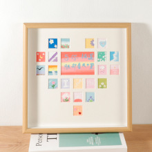 心形油画棒画框爱心27宫格相框摆台DIY手绘送女朋友生日礼物批发