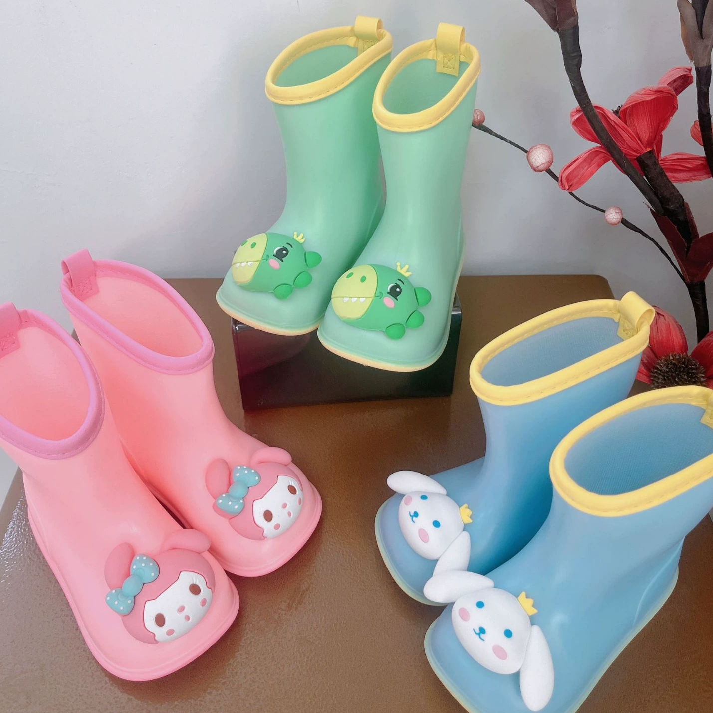 Широкоголовые детские сапоги дождя противоскользящие сапоги