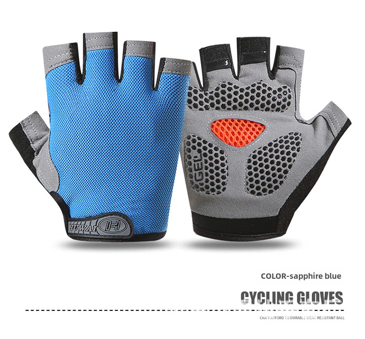 Sports Half Finger Butterfly Net Outdoor Riding Fitness Wear-resistant Breathable Shock-absorbing Non-slip Outdoor Finger Climbing Gloves_maomaolike.com