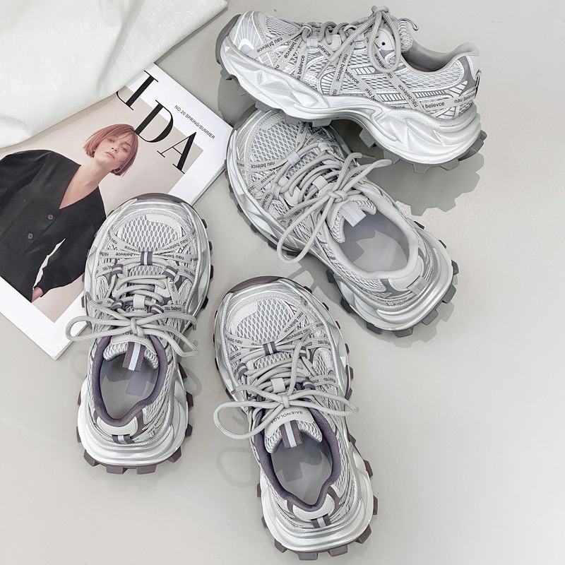 Super Popular White Breathable Mesh Dad Sneakers for Women, 2026 Summer New Style, Thick-Soled, Very Stylish Sports Running Shoes Super Popular White Breathable Mesh Dad Sneakers for Women, 2026 Summer New Style, Thick-Soled, Very Stylish Sports Running Shoes