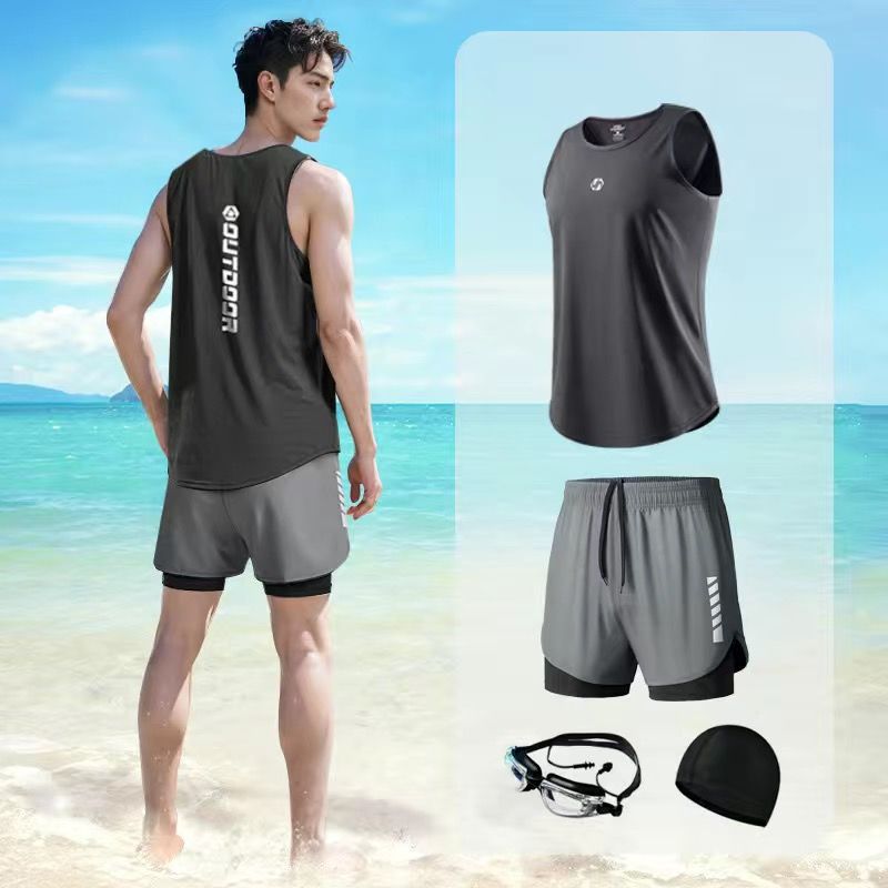 Conjunto de Traje de Baño para Hombre de Poliéster, para Natación y Aguas Termales image 9