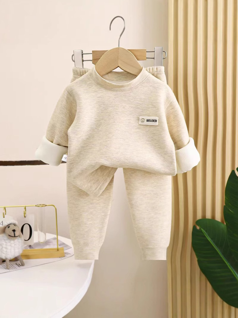 Trajes de calentamiento para niños más terciopelo engrosado otoño y invierno nuevo bebé ropa interior de fondo ropa interior de otoño para niños pantalones de otoño para niños