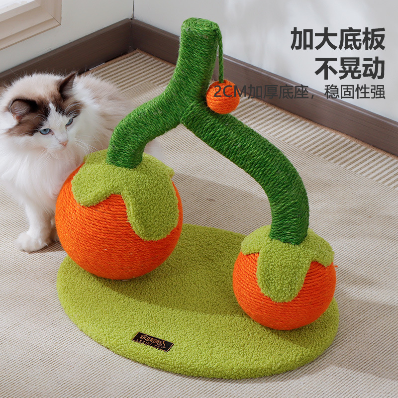 Estante para gatos con bola de sisal, tabla de agarre para gatos integrada, sin migajas, guarida para gatos, sin tierra, columna de agarre, plataforma de salto para gatos, suministros para mascotas