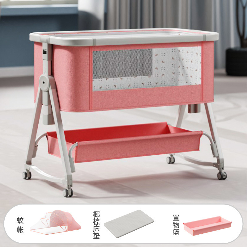 Recién nacido costura gran cama madera grano bebé cuna cama móvil portátil BB cama multifuncional bebé cuna
