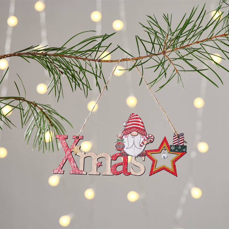 圣诞装饰品 创意圣诞挂件 居家餐厅圣诞XMAS木制工艺品门挂装饰|undefined