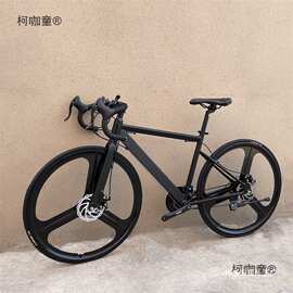 公路车一体轮自行车公路赛场地车山地车双碟刹弯把竞速自行垒德株