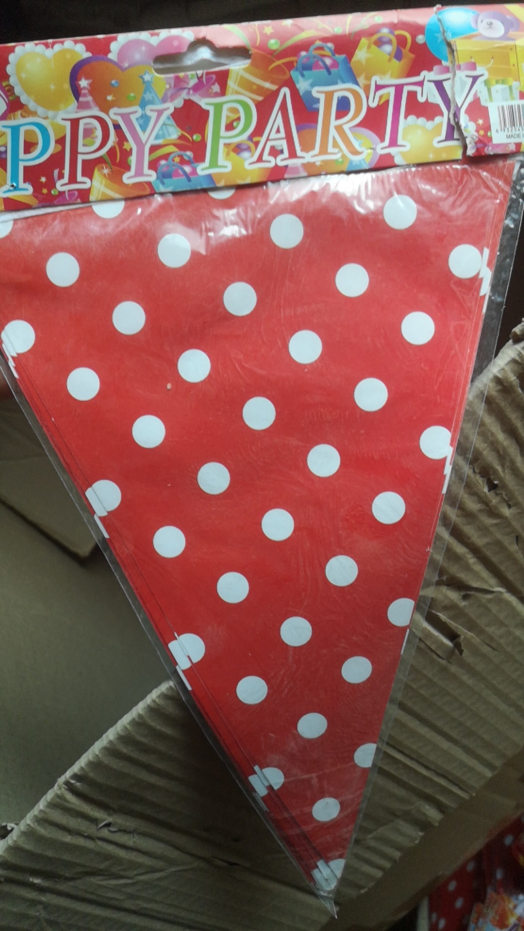 Pequeño punto triángulo de papel bandera bebé cumpleaños decoración de fondo bandera colgante Bandera de cumpleaños bandera en stock al por mayor