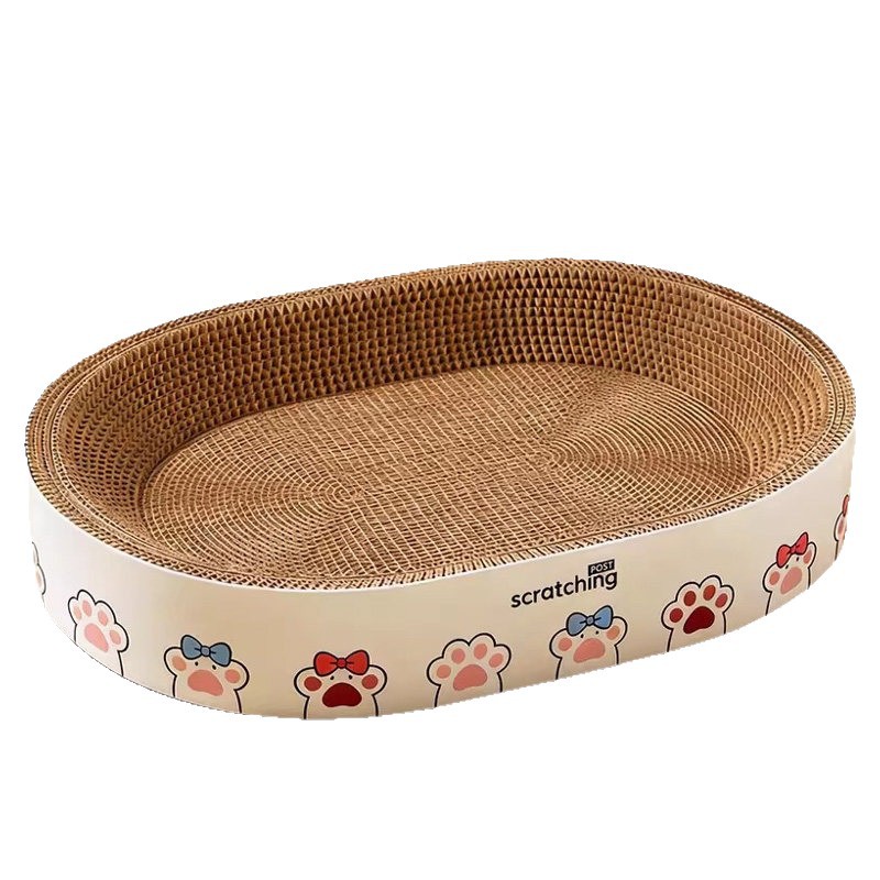 Junta de agarre de gato, nido de gato integral, placa de garra de gato redonda, resistente al desgaste, sin desechas, papel corrugado, juguetes para gatos.