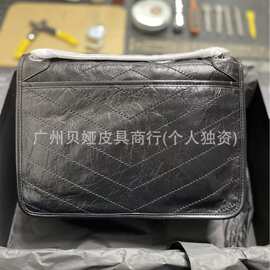【混背王】渠道niki杨树林单肩链条包高级感真皮邮差包流浪包