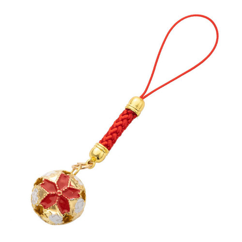 Woven jewelry pendants, colorful cloisonné bells, Chinese style lanyards, mobile phone lanyard accessories, short antique style pendants