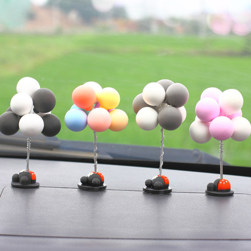 New Macaron Love Balloon Car Interior Decor Cute Dashboard Clay Balloon Car Ornament Decor