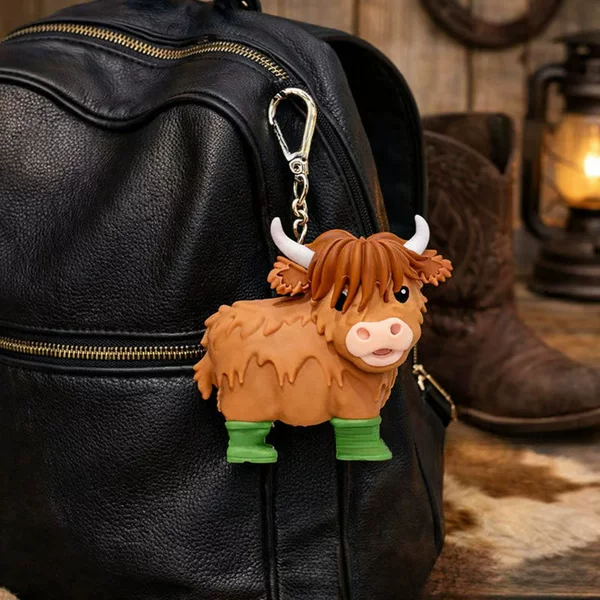 Amazon's Best-Selling and Popular Highland Cow Keychain Decorative Item