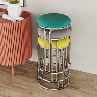 Stool Household Stackable Low Stool Modern Simple Small Round Stool Comfortable for Long Periods of Sitting Dining Table Bench Makeup Popular to Philosophy