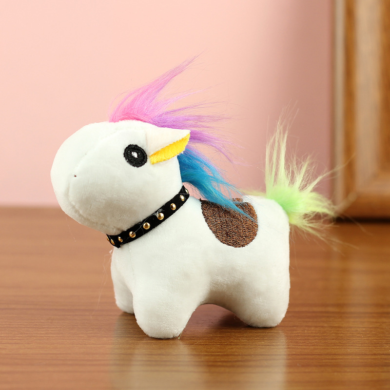 Líderes en línea lindos juguetes de peluche unicornio colgantes unicornio pony keychain muñecas colgantes bolsos pequeños colgantes image 8