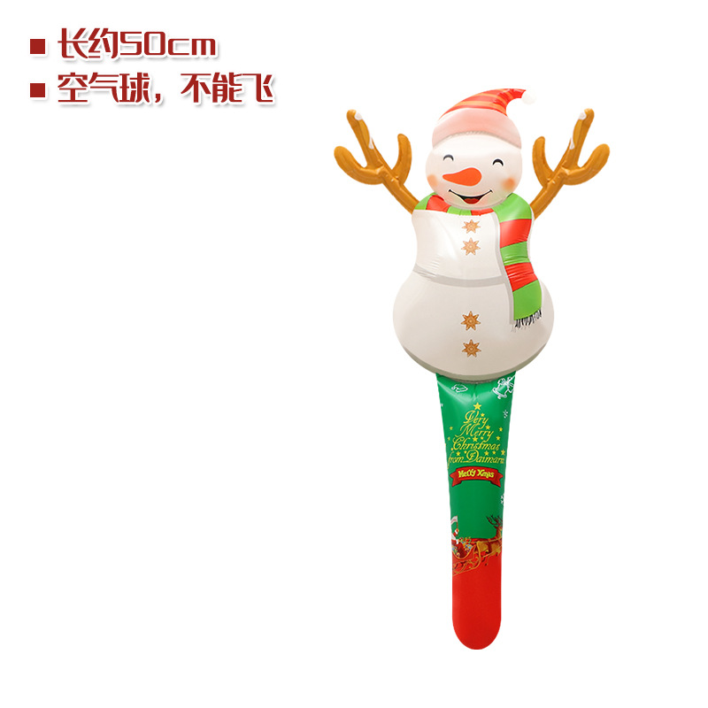 Promoción de la tienda de Navidad regalo juguete globo santa claus dibujos animados de mano palo globo golpeando palo
