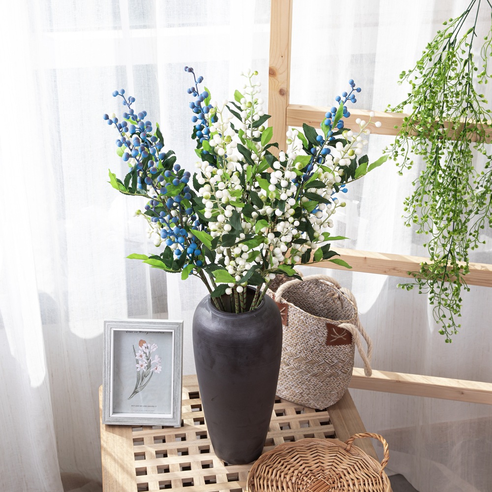 廠家批發家居裝飾聖誕漿果小清新仿真花假花外貿插花婚慶MW30000