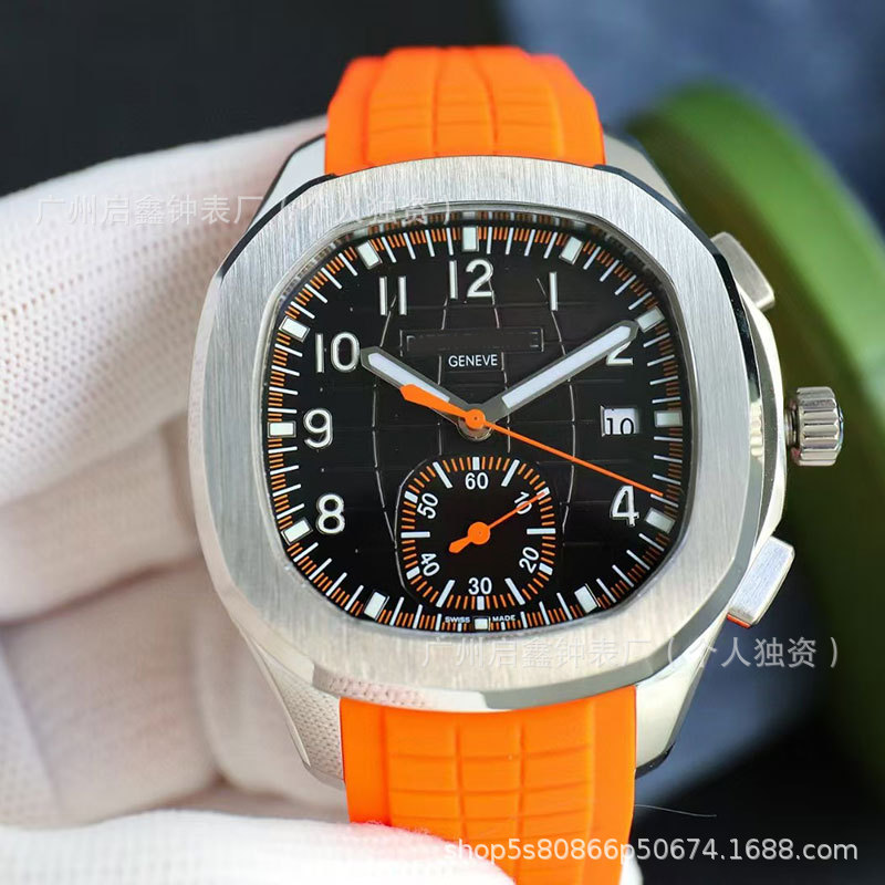 Patek 5968A Mechanical Watch Nautilus Grenade Series Multi-Functional Fully Automatic Mechanical Men's Watch Foreign Trade Dropshipping