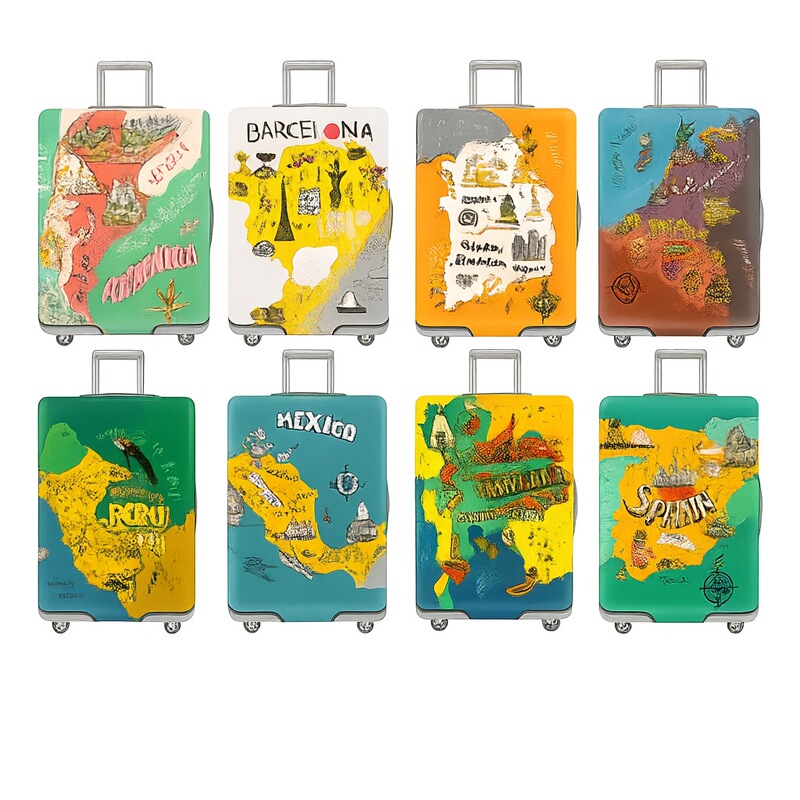 Ready Stock Elastic Thickened Suitcase Cover Wholesale Amazon Printed Protective Cover Suitcase Dust Cover Pictures