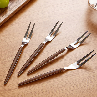 High-grade Fruit Fork Stainless Steel Cake Dessert Small Fork Home High-grade Creative Fruit Sign Storage Pot suit