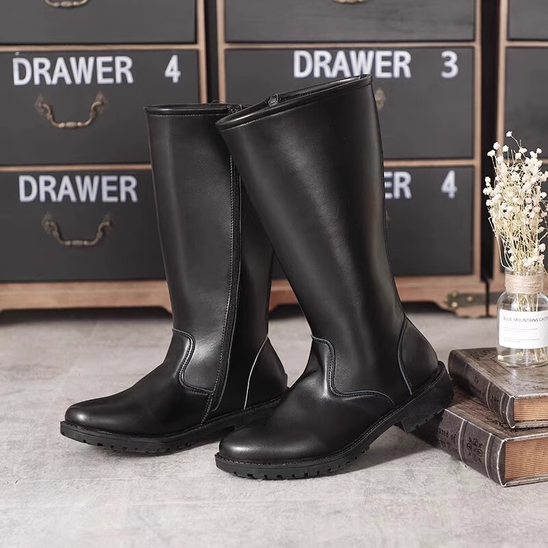 New Men's and Women's Leather Boots Men's Shoes Anime Riding Boots Honor Guard Boots Martin Boots High Barrel Parade Boots Flag Raising Boots New Men's and Women's Leather Boots Men's Shoes Anime Riding Boots Honor Guard Boots Martin Boots High Barrel Parade Boots Flag Raising Boots