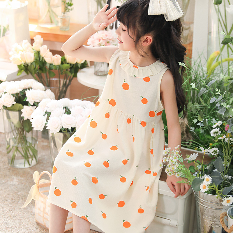 Girl's Dress Summer Dress Children's Western Style Floral Dress Princess Small and Medium-sized Children's New Long Dress Large Children's Dress