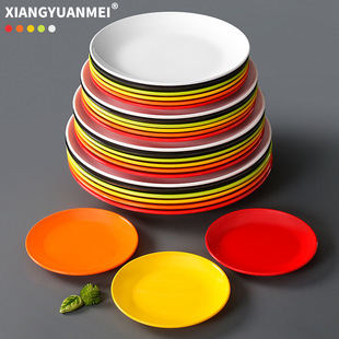 Imitation Porcelain melamine Plate Tableware Round Buffet Commercial Disc Plastic Plate Hot Pot Plate Restaurant Snack Plate