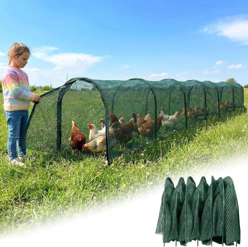 Cross-border Amazon new poultry pet chicken and duck enclosure tunnel arch shed for gardening vegetables and flowers with sun protection cover Cross-border Amazon new poultry pet chicken and duck enclosure tunnel arch shed for gardening vegetables and flowers with sun protection cover