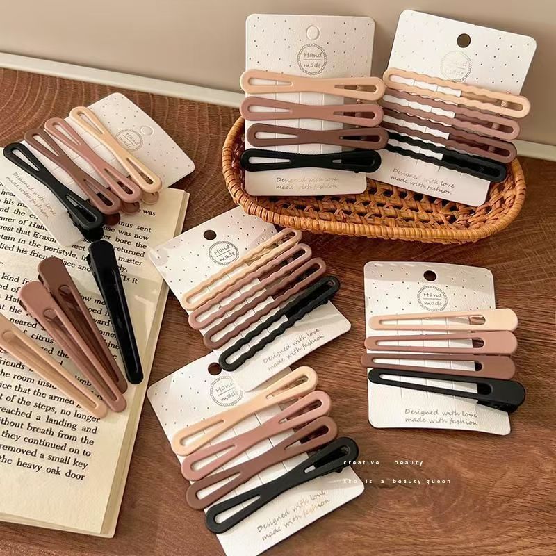 Simple seamless duckbill clip large forehead bangs clip elegant hairpin side broken hairpin back head clip