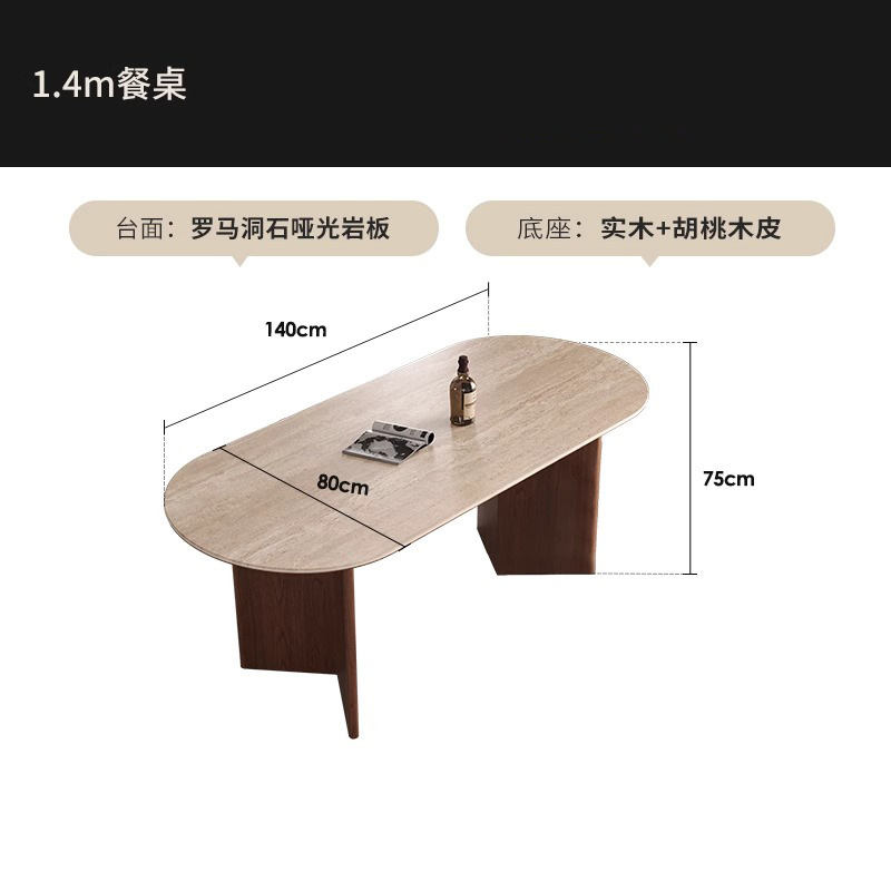 Fábrica directa retro francesa madera sólida De Lifeng tabla de roca mesa de comedor combinación de diseño oval simple medieval